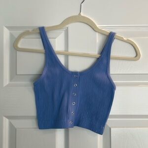 aerie periwinkle ribbed bralette style tank; size small